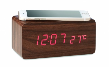 Logo trade promotional merchandise image of: LED clock/5W wireless charger