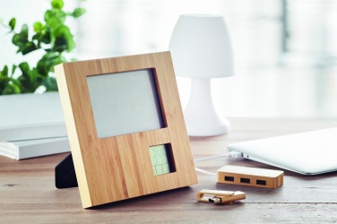 Logo trade promotional items image of: Photo frame with weather statio