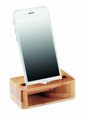 Logo trade promotional products image of: Bamboo phone stand-amplifier CARACOL