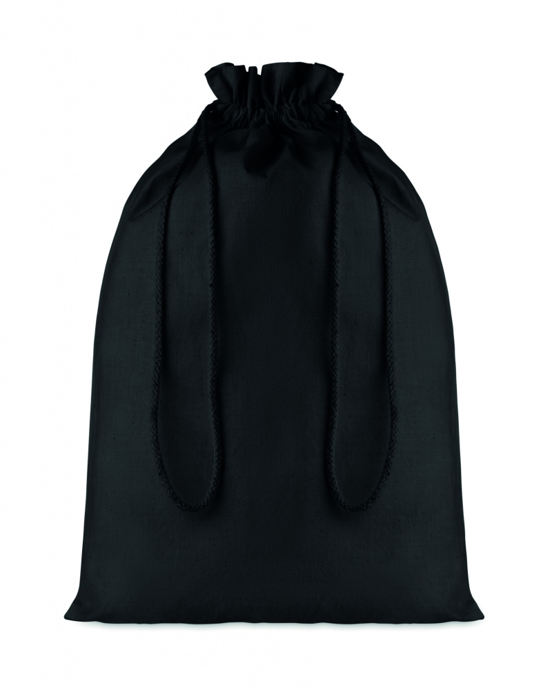 Logo trade promotional gifts picture of: Large Cotton draw cord bag black