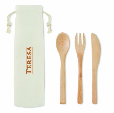 Logo trade promotional item photo of: Bamboo cutlery set