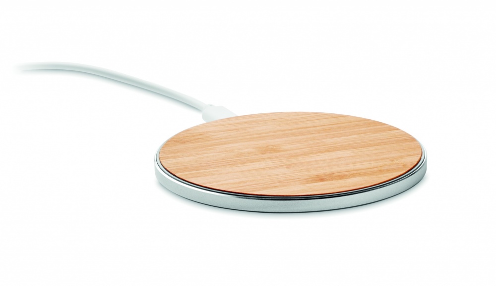 Logotrade corporate gift image of: Bamboo wireless charger 10W DESPAD
