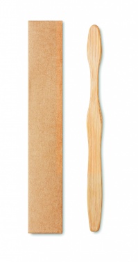Logo trade promotional merchandise picture of: Bamboo toothbrush in Kraft box