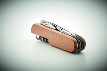 Logo trade promotional products picture of: Multi tool pocket knife bamboo
