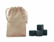 4 stone ice cubes in pouch