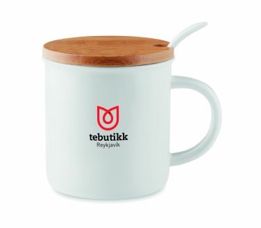 Logo trade promotional items image of: Porcelain mug with spoon