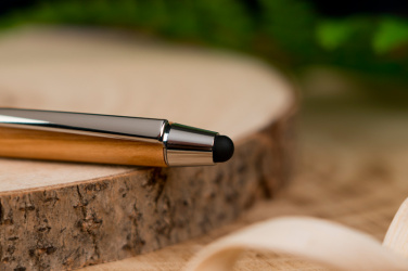 Logo trade business gift photo of: Wooden ballpen with touch function ERFURT
