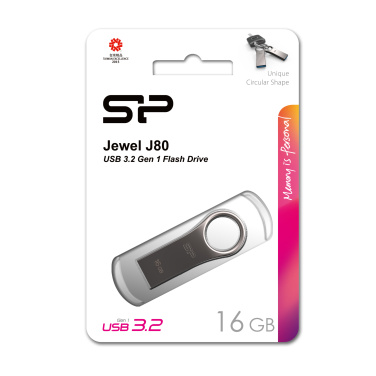 Logo trade advertising products picture of: Pendrive 3.0 Silicon Power JEWEL J80 TITANIUM 16GB