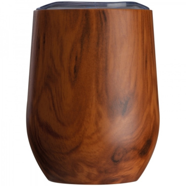 Logo trade promotional items image of: Stainless steel mug with wooden look BRIGHTON 380 ml