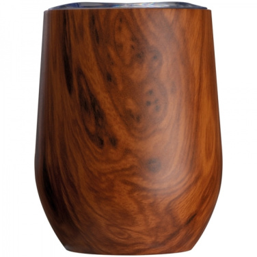 Logotrade corporate gift image of: Stainless steel mug with wooden look BRIGHTON 380 ml