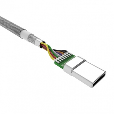 Logotrade promotional giveaway image of: Nylon data transfer cable LK30 Type - C Quick Charge 3.0