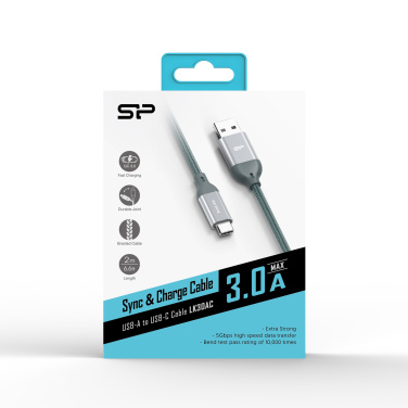 Logo trade promotional products picture of: Nylon data transfer cable LK30 Type - C Quick Charge 3.0