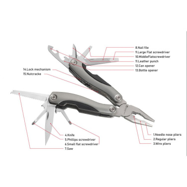 Logo trade promotional gifts image of: Multitool ARMADOR NEW Black Schwarzwolf
