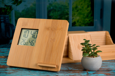 Logotrade promotional giveaway picture of: Bamboo weather station GRANADA