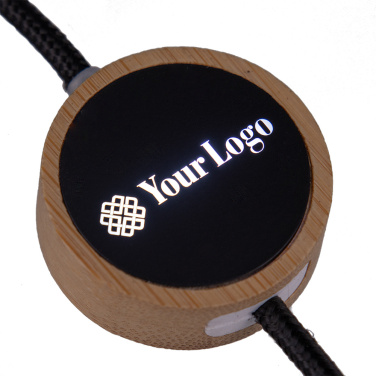 Logotrade promotional products photo of: 4in1 long wooden cable with elighted logo for engraving