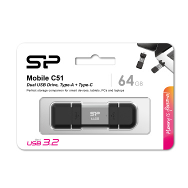 Logo trade business gifts image of: Pendrive Silicon Power Mobile - C51 3.2, 64GB