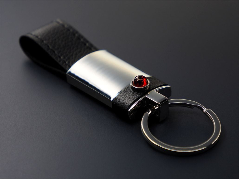 Logo trade promotional item photo of: Amber Keyring  1291095
