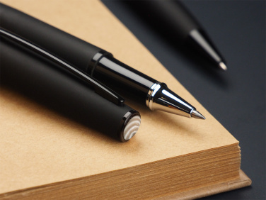 Logo trade promotional giveaway photo of: Striped Flint Pen set 1284036