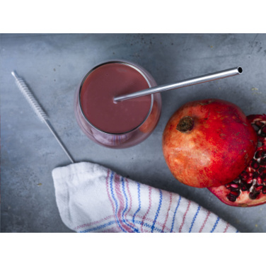 Logo trade promotional products image of: Reusable 1 piece ECO Straw Set stainless-steel straw
