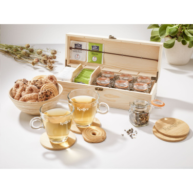 Logo trade advertising products image of: Bamboo Coaster Set