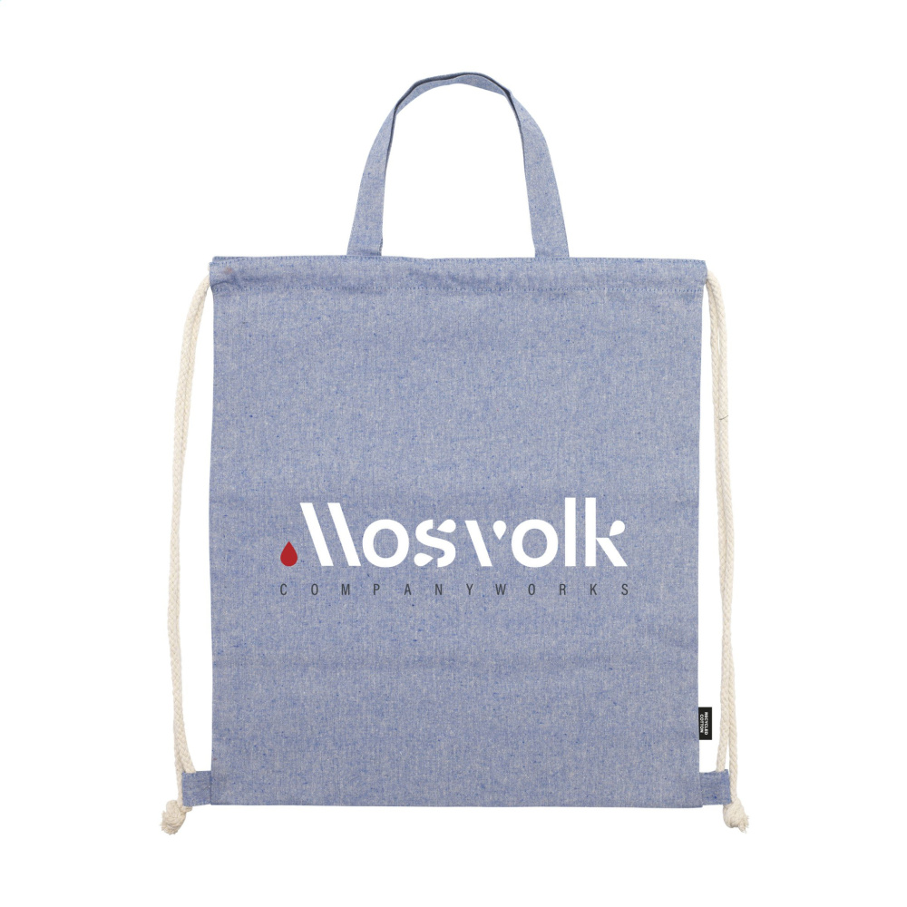 Logotrade promotional item image of: GRS Recycled Cotton PromoBag Plus (180 g/m²) backpack