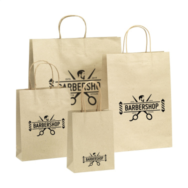 Logo trade promotional giveaways image of: Leaf It Bag recycled grass paper (120 g/m²) S
