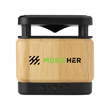 Logotrade corporate gifts photo of: Bamboo Block Speaker with wireless charger