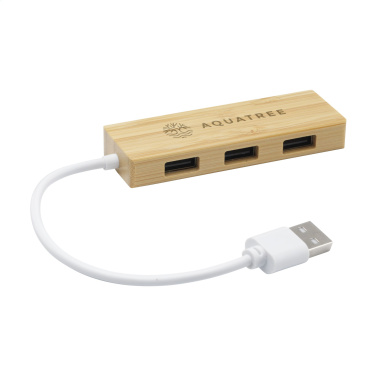 Logo trade promotional products image of: Bamboo USB Hub