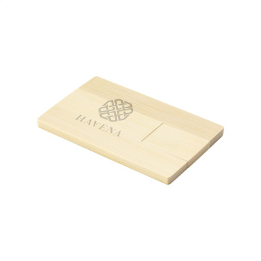 Logo trade business gift photo of: CreditCard USB Bamboo 64 GB