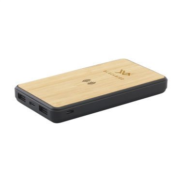 Logotrade corporate gift picture of: Boru Bamboo RCS Recycled ABS Powerbank Wireless Charger