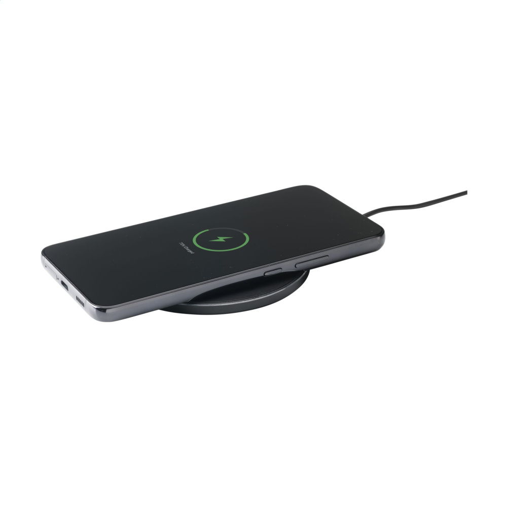 Logotrade promotional product image of: Tecco GRS Recycled Alu 15W Wireless Charger