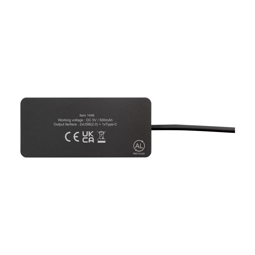 Logo trade promotional gifts image of: Tecco GRS Recycled Alu USB Hub
