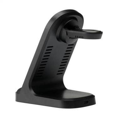 Logo trade advertising products picture of: Triple-Up RCS Recycled ABS Wireless Charger Stand