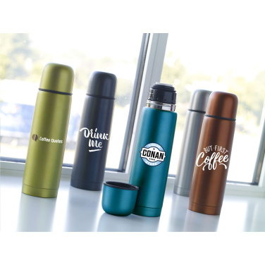 Logo trade advertising product photo of: Frosted Bottle RCS Recycled Steel 500 ml thermo bottle