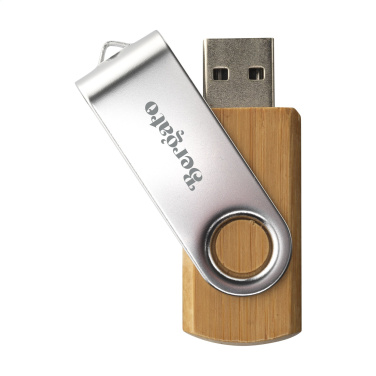 Logotrade promotional giveaway picture of: USB Twist Bamboo 64 GB