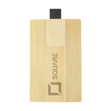 Logotrade advertising product image of: CreditCard USB Bamboo 8 GB