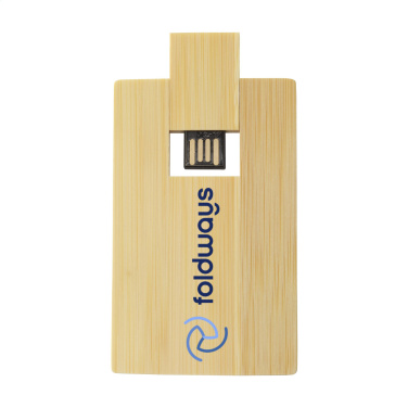 Logo trade promotional merchandise photo of: CreditCard USB Bamboo 32 GB