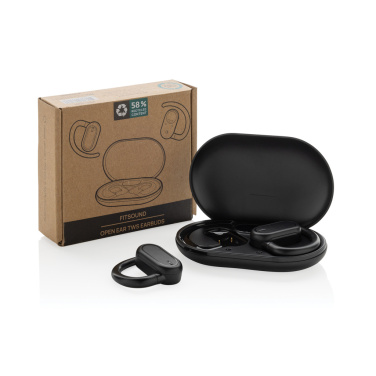 Logotrade promotional item picture of: Fitsound RCS recycled plastic open ear TWS earbuds