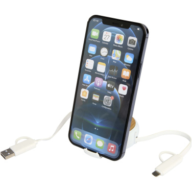 Logo trade promotional product photo of: Chechia 5-in-1 recycled plastic 100 cm retractable data sync and 45W fast charge cable