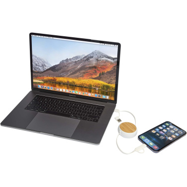 Logo trade corporate gift photo of: Chechia 5-in-1 recycled plastic 100 cm retractable data sync and 45W fast charge cable