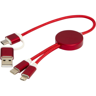 Logo trade corporate gifts picture of: Alasia 5-in-1 recycled aluminium and plastic 30 cm data sync and 27W fast charge cable