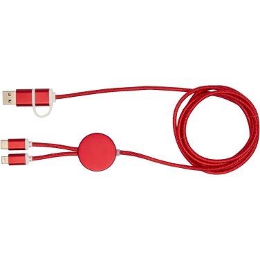 Logotrade promotional merchandise photo of: Alasia 5-in-1 recycled aluminium and plastic 150 cm data sync and 27W fast charge cable