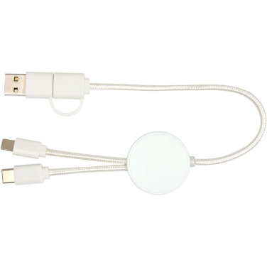 Logo trade advertising products picture of: Citala 5-in-1 recycled plastic 30 cm data sync and 27W fast charge cable