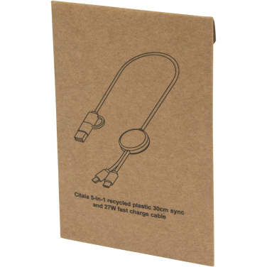 Logotrade promotional giveaways photo of: Citala 5-in-1 recycled plastic 30 cm data sync and 27W fast charge cable