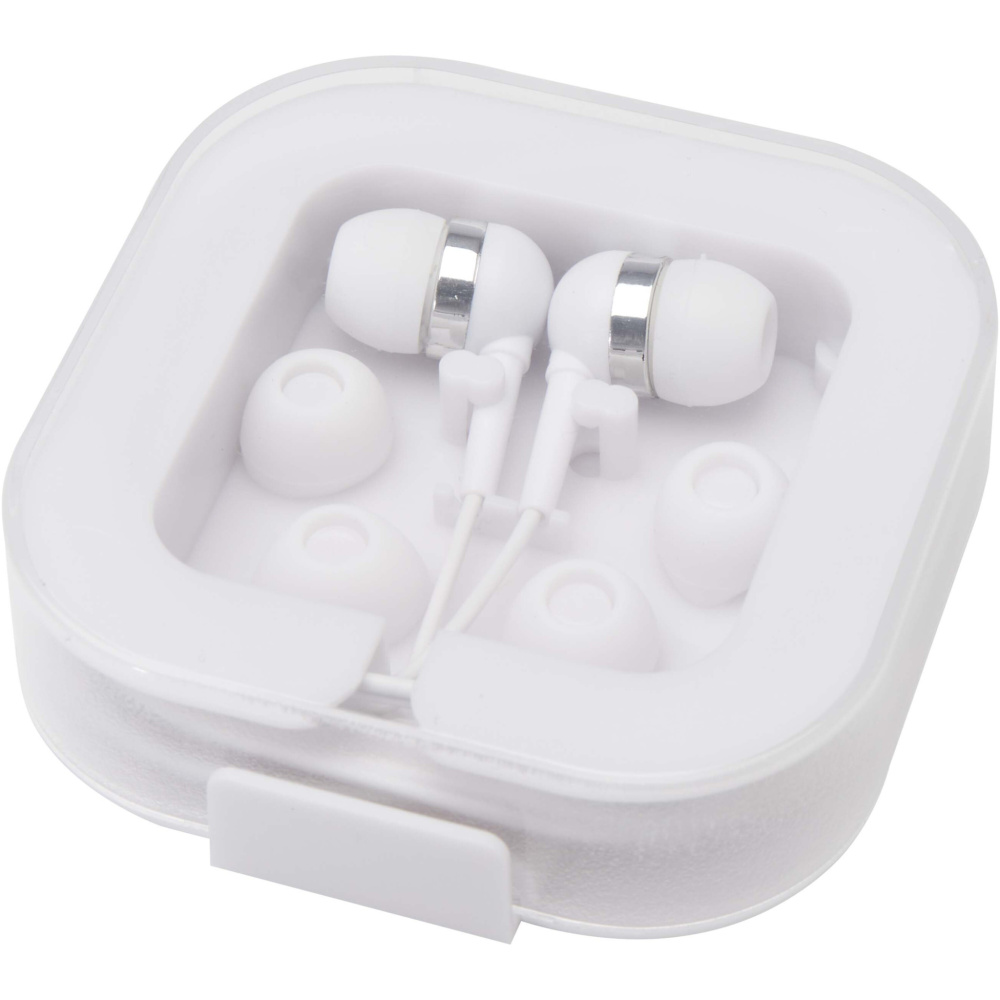 Logo trade promotional product photo of: Dofida wired Type-C earbuds with recycled plastic storage box