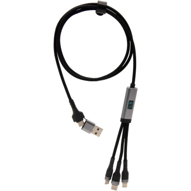 Logo trade promotional merchandise photo of: SCX.design C53 100W 5-in-1 rPET ultra fast charging cable