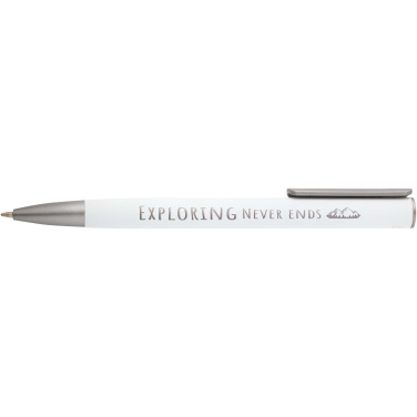 Logo trade business gifts image of: Ziggur aluminium ballpoint pen (blue ink)