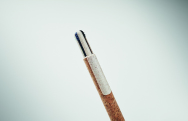Logo trade advertising products picture of: Cork 4-colour ink ball pen