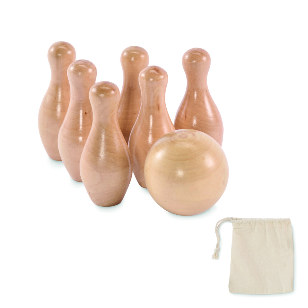 Logotrade promotional giveaway image of: Mini pine wood bowling set