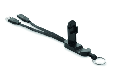 Logo trade promotional merchandise image of: 60W cable keyring recycled ABS